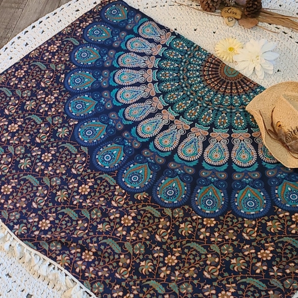 NEW BO HO FRINGE WALL ART,TABLE CLOTH, BED THROW - Picture 12 of 16